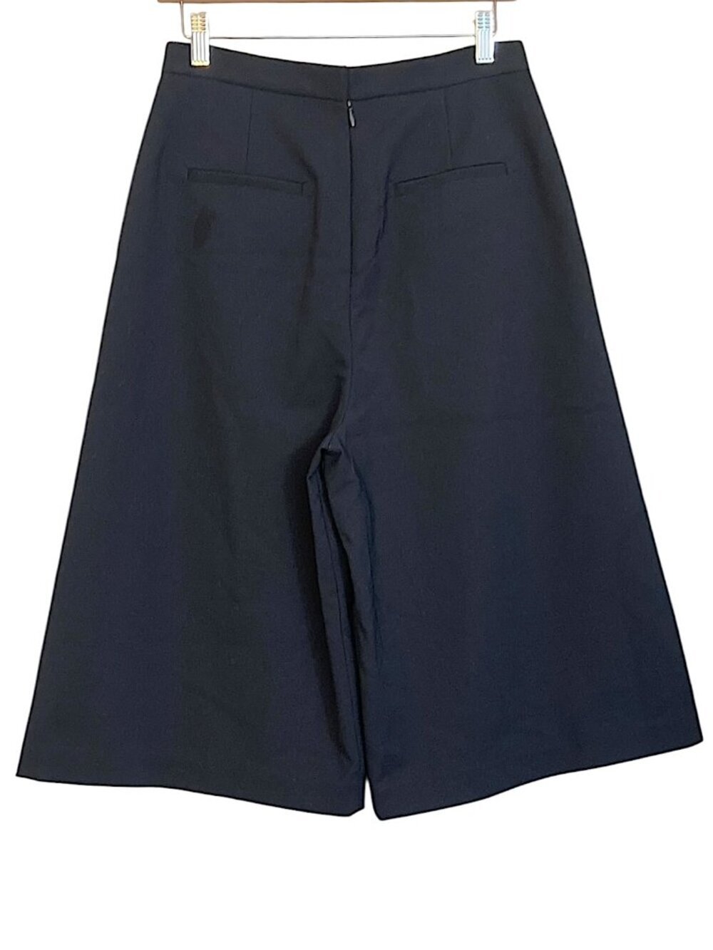 TIBI City Wrap Wide Leg Stretch Culotte Midi Pants Size 6 Black - Picture 12 of 15